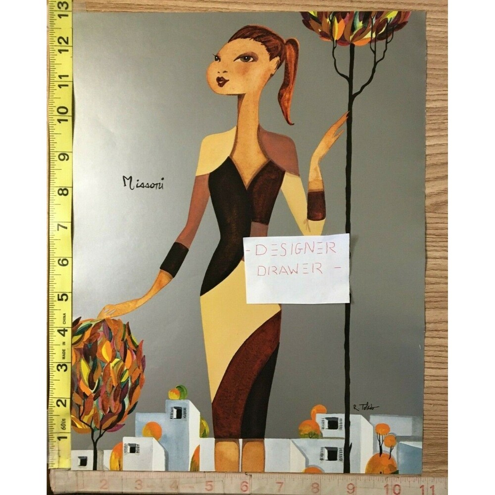 Missoni Brown Dresses Illustrated R. Toledo Nordstrom Fashion Print Ad